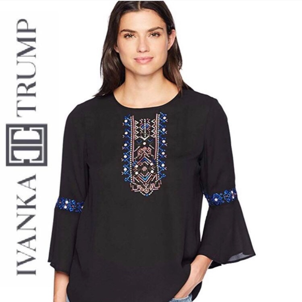 NWT Ivanka Trump Boho Embroidered Top